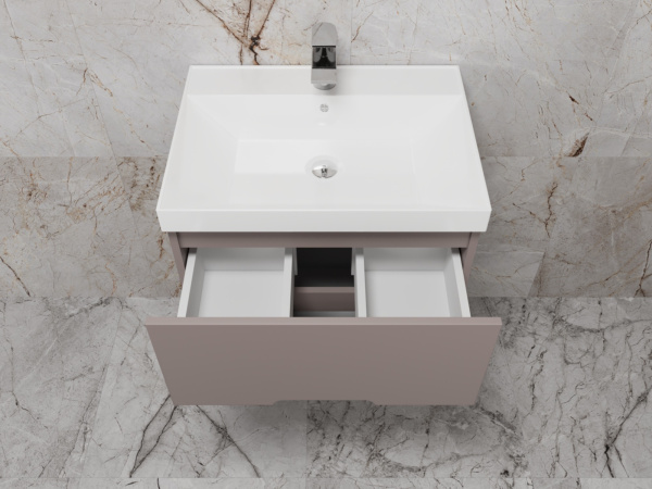 Тумба без раковины подвесная 60 см Style Line Матис ЛС-00002296 тауп матовый