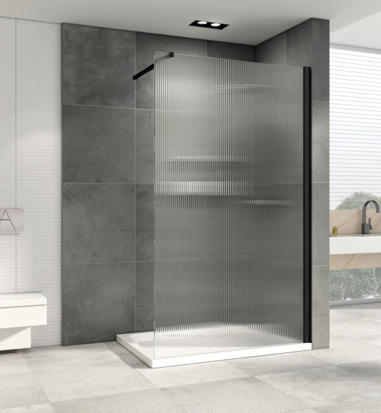 Душевая перегородка (100х200) ABBER Immer Offen AG61101R8 черный