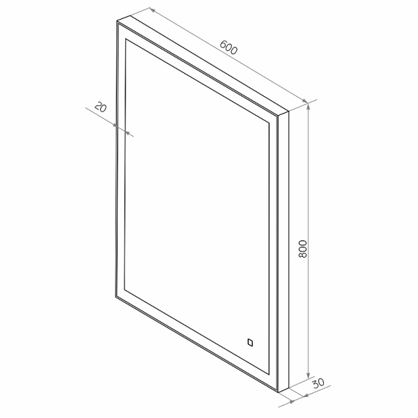 Зеркало с подсветкой (60x80) Continent Solid ЗЛП620