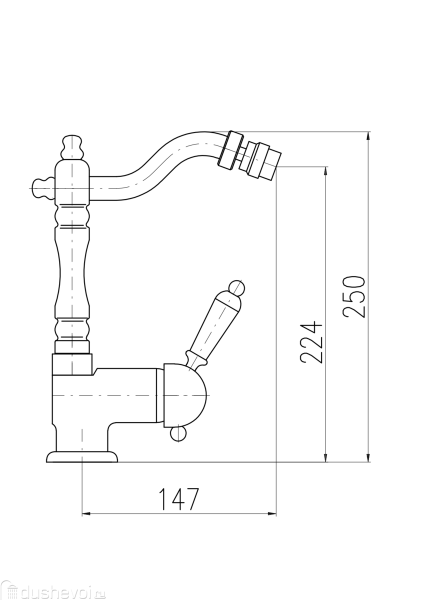 Смеситель для биде Rav Slezak Labe L008.5/9SM