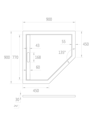 Душевой поддон из литьевого мрамора (90х90) WeltWasser  WW TR 10000004363