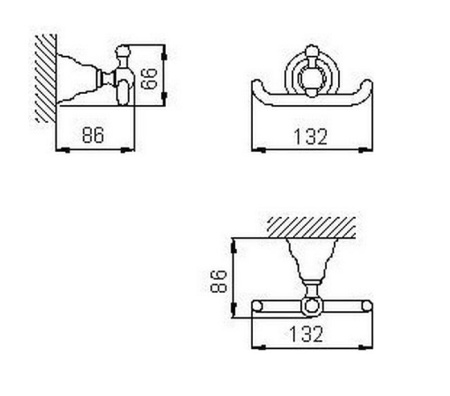 Крючок для халата/полотенца двойной Huber Croisette 4010.01H.AC