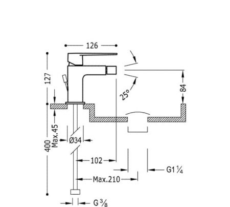 Смеситель однорычажный для биде Tres Class 20512001