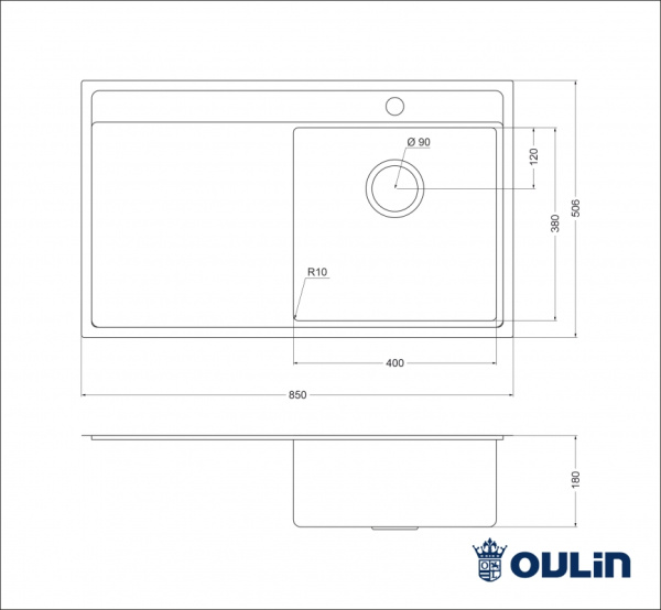 Кухонная мойка (80х50,6) Oulin OL-S6101