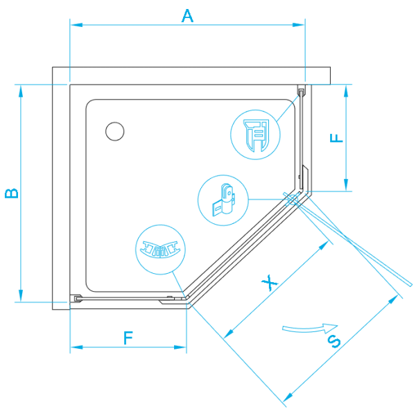 Душевой уголок (80х80) RGW Hotel HO-081 350608188-11 прозрачное