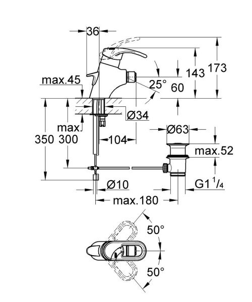 Смеситель для биде Grohe Chiara 33201 RR0 (33201RR0)