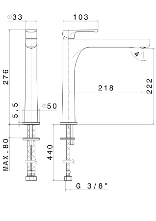 Смеситель для раковины Kerama Marazzi Ole 69415KM.M0.071