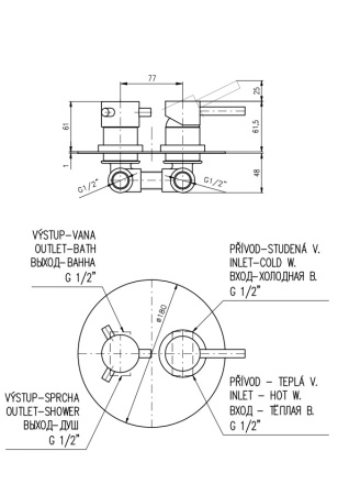 Смеситель встариваемый для ванны Rav Slezak Seina SE986KZ