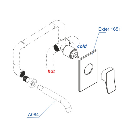 Встраиваемый комплект для раковины WasserKRAFT Exter 1600 A16573, бронза