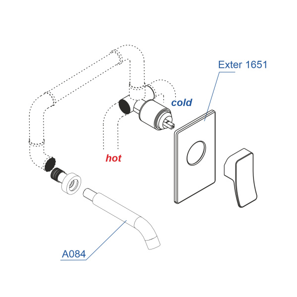 Встраиваемый комплект для раковины WasserKRAFT Exter 1600 A16573, бронза Встраиваемый комплект для раковины WasserKRAFT Exter 1600 A16573, бронза