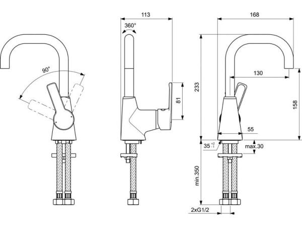 Смеситель для раковины Vidima Уно BA235AA