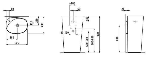 Раковина LAUFEN Palomba 8.1180.4.000.104.1