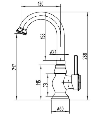 Смеситель для раковины Zorg A 204U-BR античная бронза