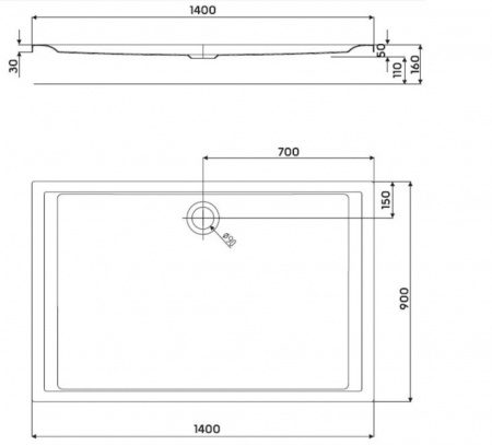 Душевой поддон Kolo Pacyfik 140х90 XBP0749000