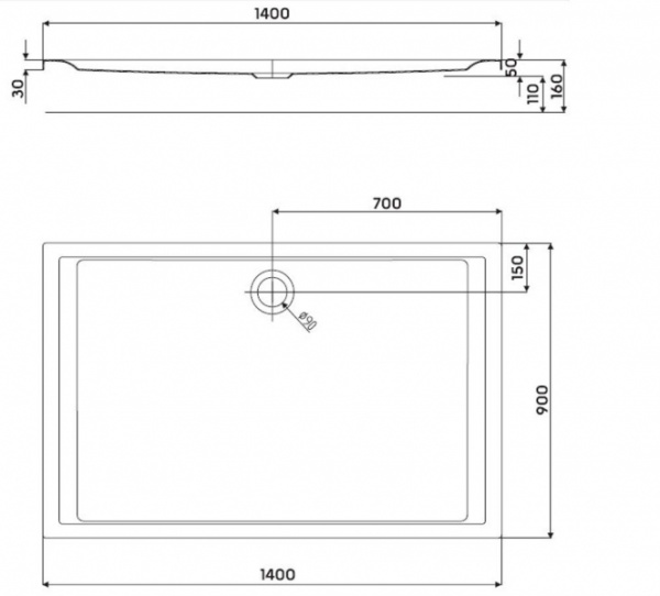 Душевой поддон Kolo Pacyfik 140х90 XBP0749000