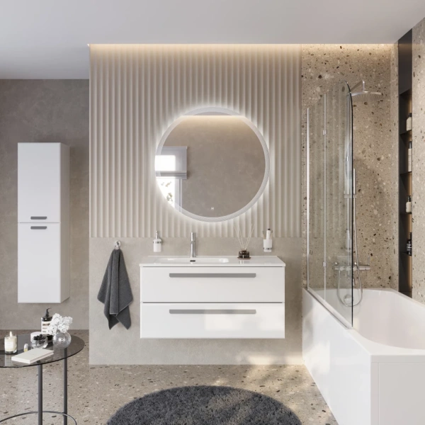 Тумба под раковину Cezares ECO-CER-N-1000-2C-SO-BL-L Bianco Lucido без ручек