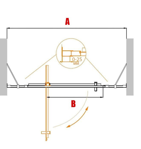 Душевая дверь (150х195) CEZARES MOLVENO MOLVENO-BA-12-90+60-C-Cr-IV