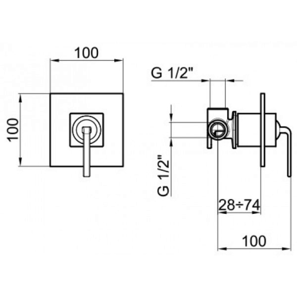 Смеситель для душа встраиваемый Webert Wolo WO880101015, хром