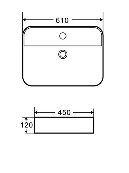 Раковина накладная (45x61) AQUAme AQM5003