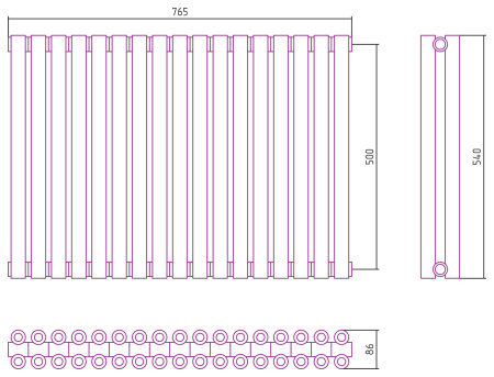 Полотенцесушитель Водяной Сунержа Эстет-00 (50х76) 17 секций Золото 03-0332-5017