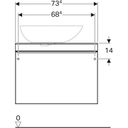 Шкафчик для накладной раковины Geberit Citterio 500.558.JJ.1