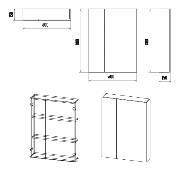 Зеркало-шкаф (60х80) Misty Аура 60 Э-Аур02060-01