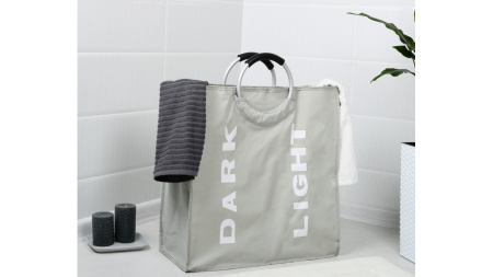 Корзина для белья FIXSEN LOFT STYLE с алюминиевыми ручками серая FX-1021