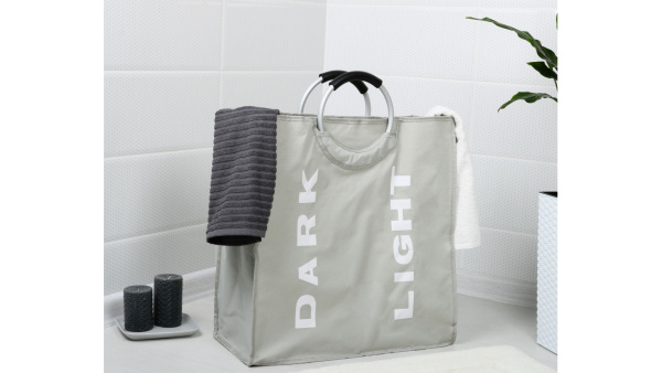 Корзина для белья FIXSEN LOFT STYLE с алюминиевыми ручками серая FX-1021