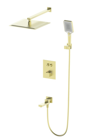 Душевая система с термостатом встраиваемая WONZON & WOGHAND, брашированное золото WW-88929003-BG