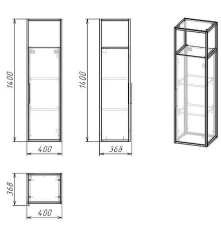 Пенал подвесной Grossman ЛОФТ 304001 веллингтон/металл черный