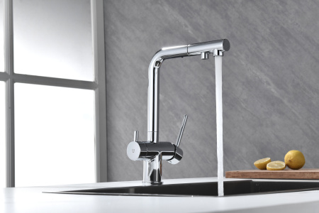 Смеситель для кухни с подключением к фильтру  Paulmark Serpentine Se213222-CR
