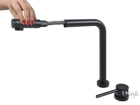 Смеситель для кухни EMAR ЕС - 7027 Black