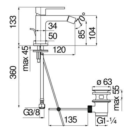 Смеситель для биде Nobili Up UP94119/1BM