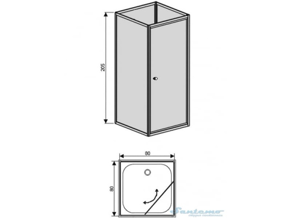 Душевая кабина хром 80х80х205 RGW OLB-206