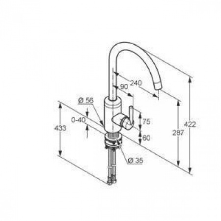 Смеситель для кухни Kludi Steel 38850F660