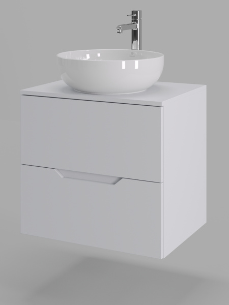 Тумба с раковиной подвесная 60 см Orange Line Li-60TuwMDF+B07-420W белый