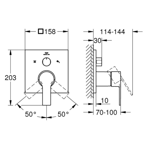 Смеситель для ванны Grohe Allure 29176GN1