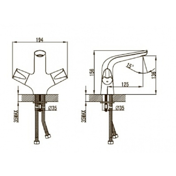Смеситель для раковины KAISER Suer (46111)