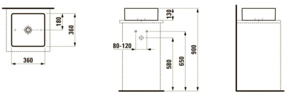 Раковина-чаша Laufen LIVING SQUARE 8.1143.3.000.112.1 Раковина-чаша Laufen LIVING SQUARE 8.1143.3.000.112.1