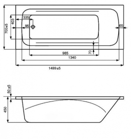 Акриловая ванна Roca Line (160х70) ZRU9302985