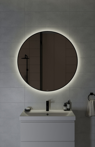 Зеркало Cersanit ECLIPSE smart 100x100 в черной рамке 64149