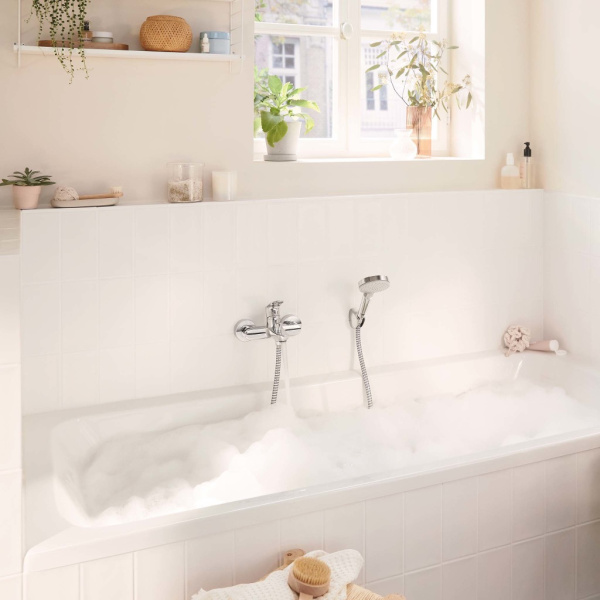 Смеситель для ванны однорычажный 2 режима расхода воды Hansgrohe Rebris S 72443000 хром