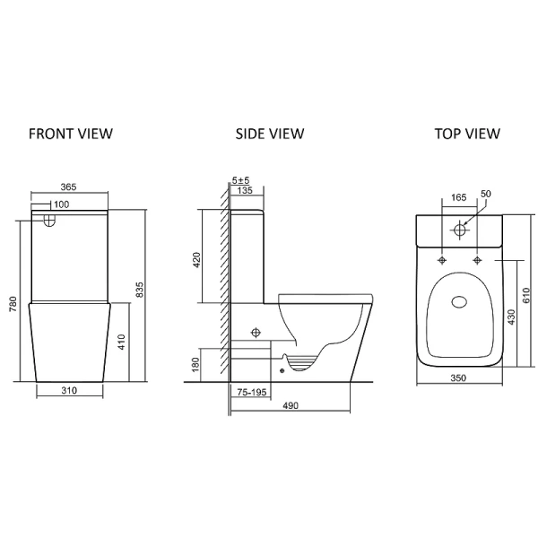 Унитаз напольный безободковый SantiLine SL-5029MB
