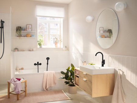 Смеситель для ванны Hansgrohe Rebris S 72440670 черный матовый