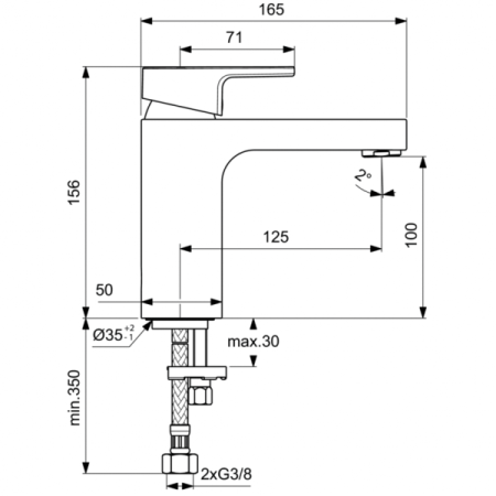 Смеситель для раковины Ideal Standard EDGE A7105AA, хром