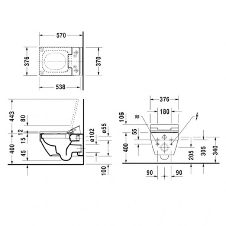 Унитаз подвесной Duravit 2525590000