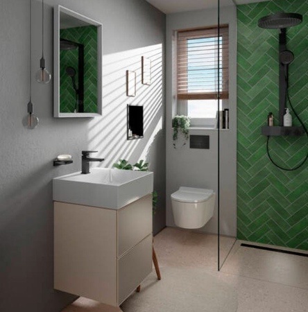 Душевая система с термостатом Hansgrohe Rainfinity Showerpipe 360 1jet 26853670 черный матовый