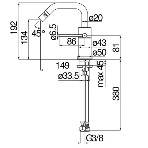 Смеситель для биде Nobili Velis VE125119/3RCP