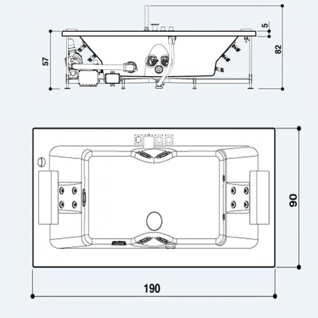 Ванна гидромассажная Jacuzzi Sharp Double AQU SHA300-60600