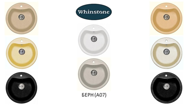 Кухонная мойка Whinstone Веста (B14) черный 41573